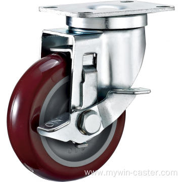 3'' Swivel Industrial PU Caster With PP Core With Side Brake